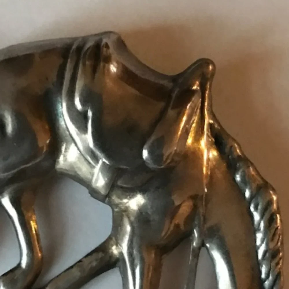 Vintage STERLING SILVER Bucking Horse Pin/Broach Western/Cowgirl